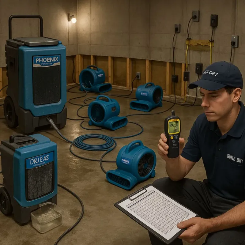 Structural Drying and Dehumidification process in Madison, NJ